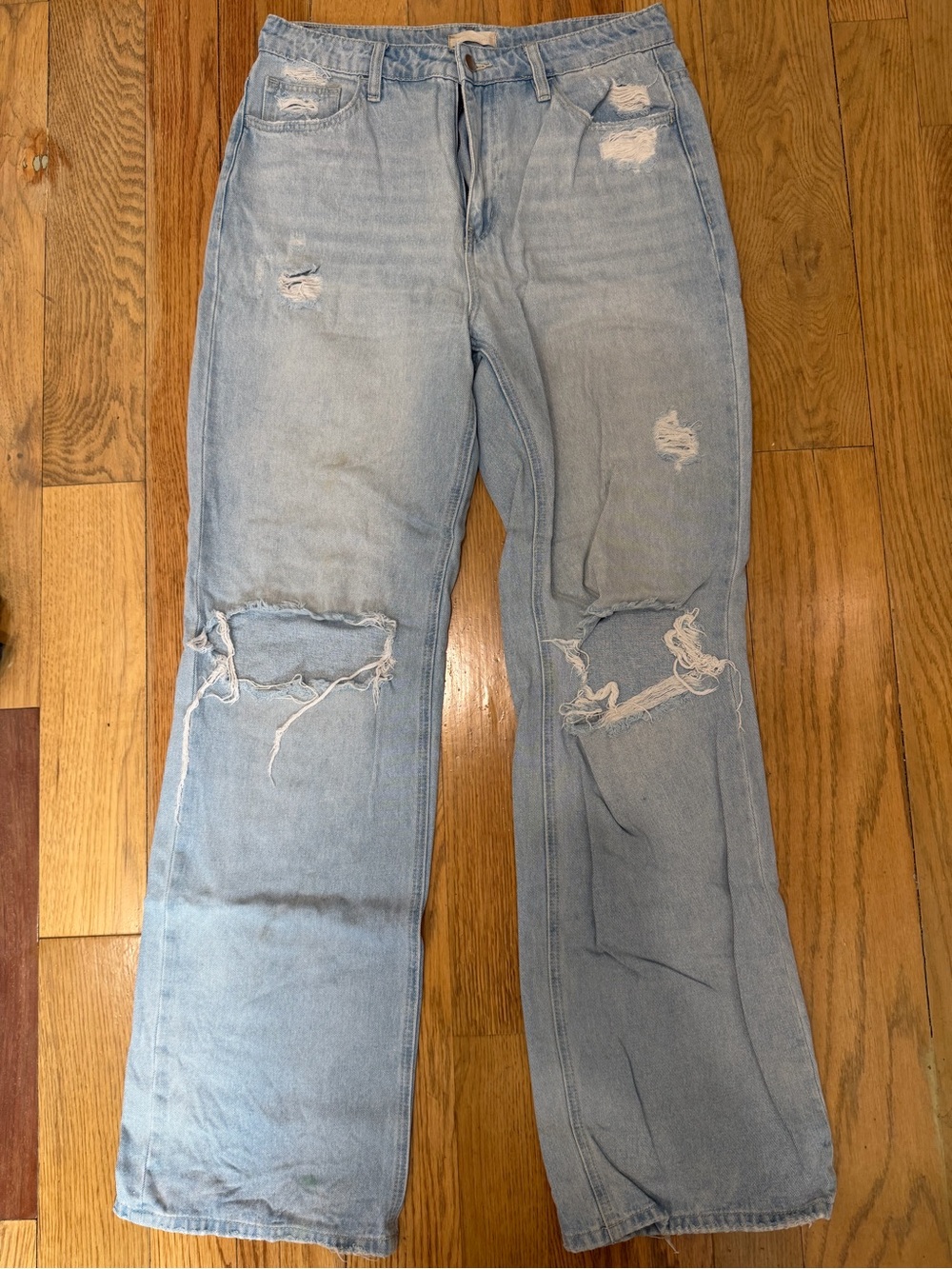 Altar'd State Light Blue Distressed Wide-Leg Jeans